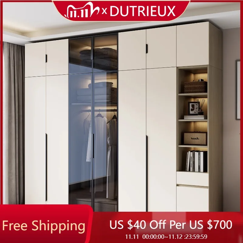 

Wooden Minimalist Closet Storage Organizer Cupboard Clothes Wardrobe Partitions Living Room Shelves Ropero Furniture For Room