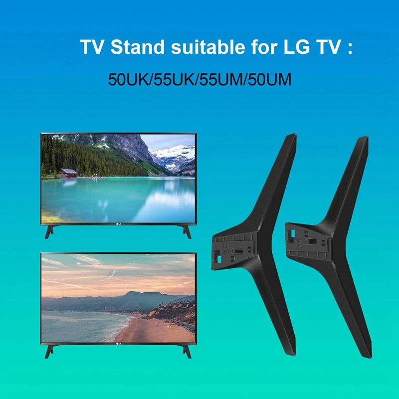 Pieds de remplacement pour téléviseur LG avec vis, pieds de support TV, 49 pouces, 50 pouces, 55 pouces, 50UM7300AUE, 50UK6300BUB, 50UK6500AUA