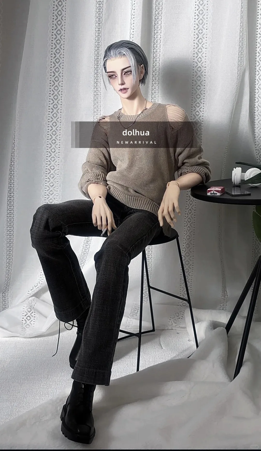 New SD BJD Doll 1/3 68cm Skin Body Uncle falao Handsome Boy Brown Skin High Quality Resin Toy Gift In Stock Makeup