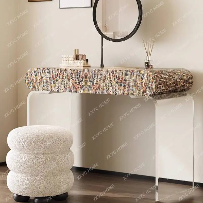 Luxury Decor Vanity Table Dest Drawer Hidden Long Makeup Vanity Desk Europa White Space Saving