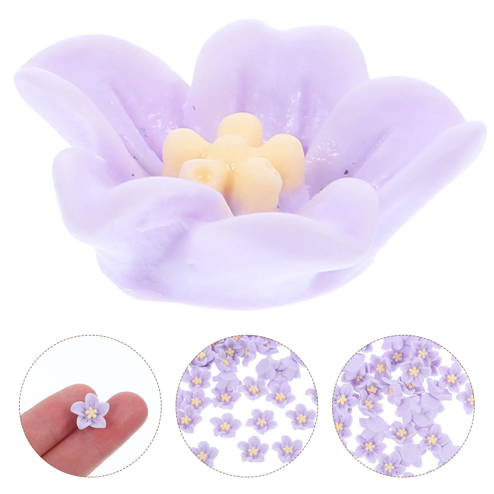 

50 Pcs Cute Decorations Flat Back Resin Charms Cell Phone Bulk Purple Miniature Diy