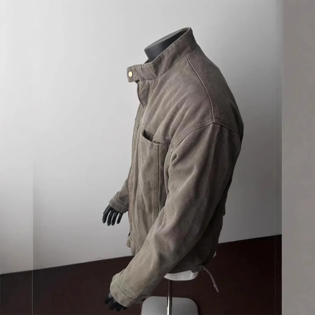 البوب ربيع الخريف موضة جديدة للرجال عادية العصرية بلون الوقوف طوق Longs Leeve بلون جاكيت زيبرا معطف الشارع الشهير #3