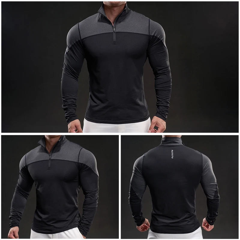 

Мужская спортивная футболка премиум-класса: комфортная, универсальная, для активного отдыха, с цветными вставками, для фитнеса, дышащая, быстросохнущая, для бега, высокоэластичная, с воротником-стойкой