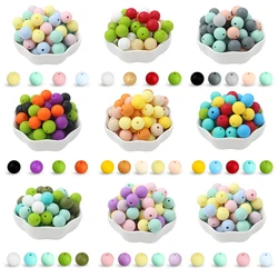 20Pcs/lot 9mm 12mm 15mm Round Silicone Beads for Jewelry Making DIY Necklaces Beaded Pen KeyChain Accessorie Decoration Beads