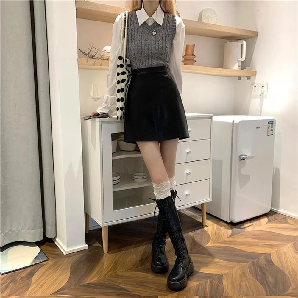 

2025 Fashion Skirt Hip Covering Skirt Casual Wear Spring Summer Autumn Winter Black Regular Length Solid Color