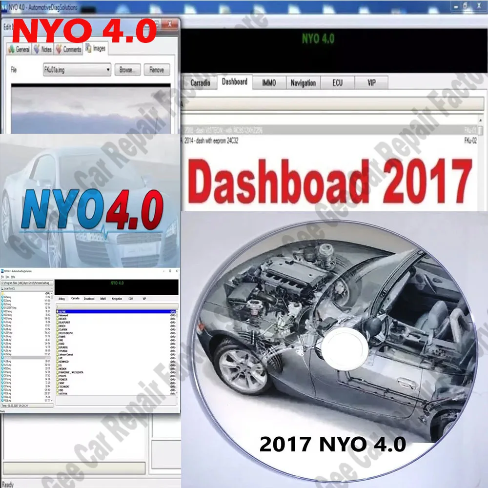 

New Auto Repair Software 2017 NYO 4.0 obd2 scanner Full Database Airbag+Carradio+Dashboard+IMMO+Navigation install video guide