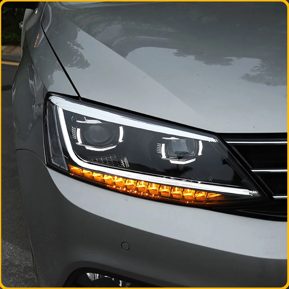 Headlight Assembly For VW Jetta MK6 Sagitar 2012-2018 Modify Projector Lens Auto LED Car Tool Plug and Play Dynamic Signal Light
