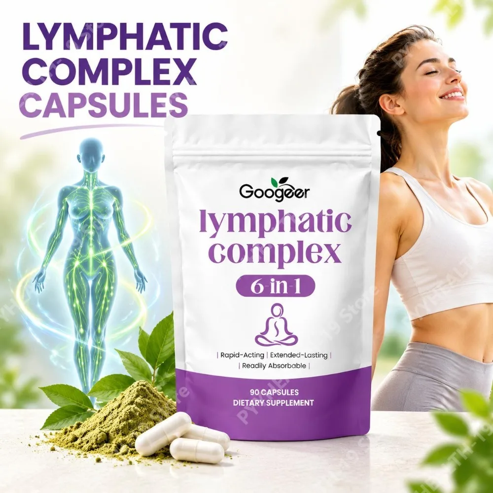 Lymphatic Complex Capsules 6-in-1 with Quercetin, Magnesium, Zinc, D3 & Copper for Lymphatic & Circulation Support 90 Ct Googeer