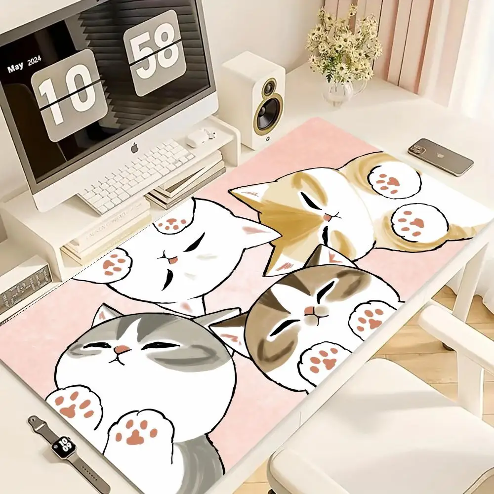 

Cute Cat M-mofusands Mouse Pad Large Rubber Anti-slip PC Desk Accessories Mousepad for Offices and Gamer Keyboard Mats Decor Mat