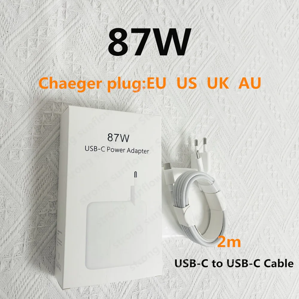 87W USB-C Notebook Laptop Charger Power Adapter with Type C Charging Cable for MacBook Pro 15 Release 2016-2020 A1707 A1990