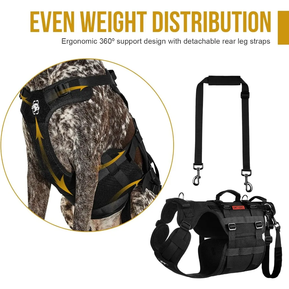 حزام OneTigris لكامل الجسم للكلاب للسلالات الكبيرة: دعم الورك ومساعدة التنقل مع مقابض الرفع