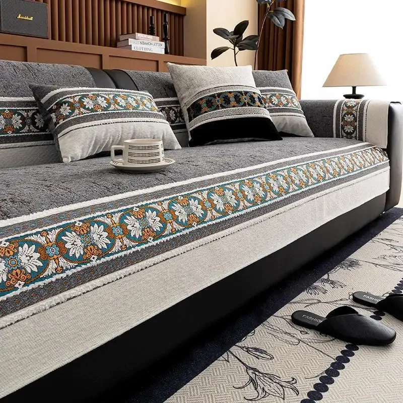 

Чехлы для диванов Nordic Chenille для гостиной, противоскользящие пылезащитные чехлы для диванов в богемном стиле, лето 2024, универсальные чехлы для диванов Funda Sofa quattro커버