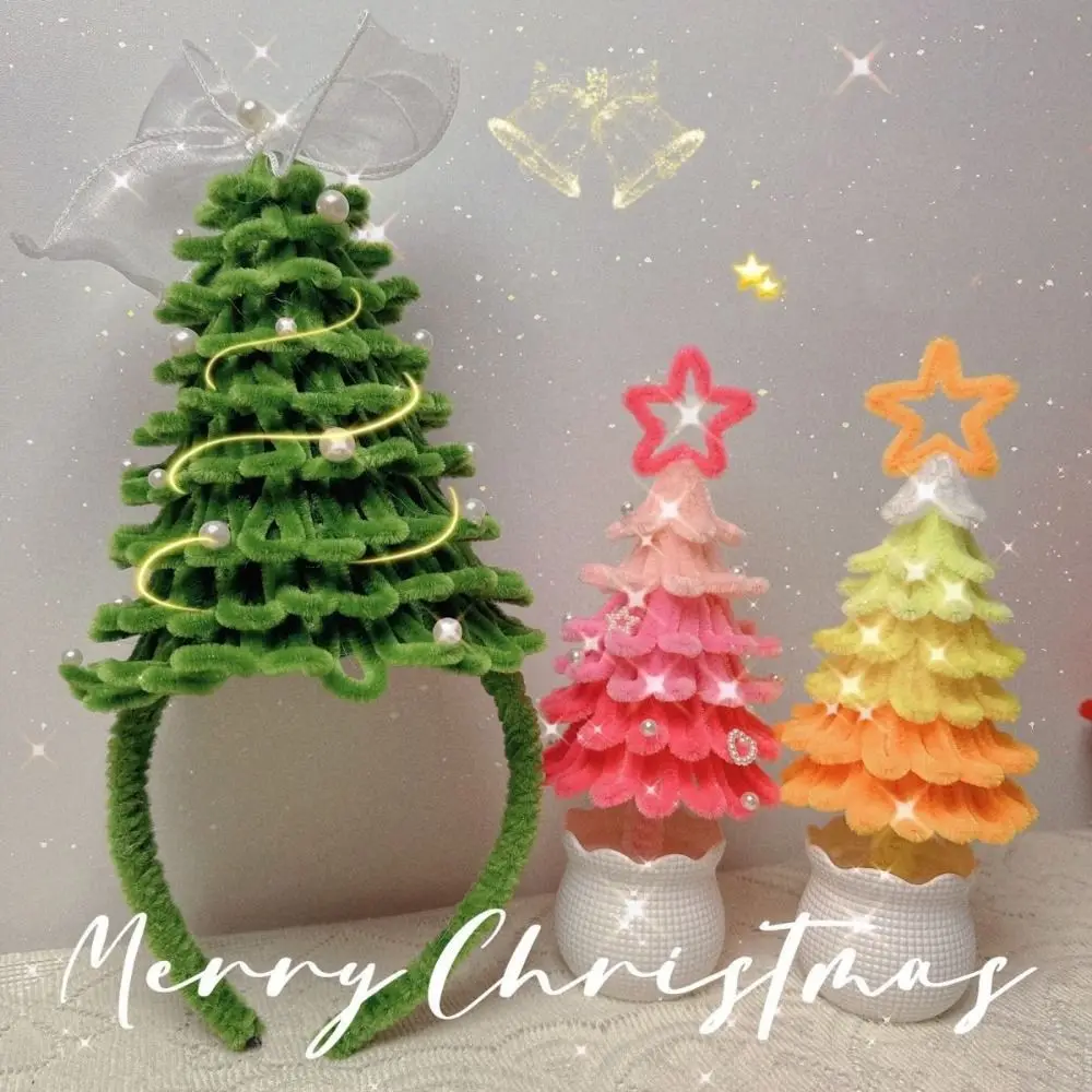 

Christmas Tree Twisting Stick Headband Material Face Washing Funny Xmas Tree Material Pack Cute Twisted