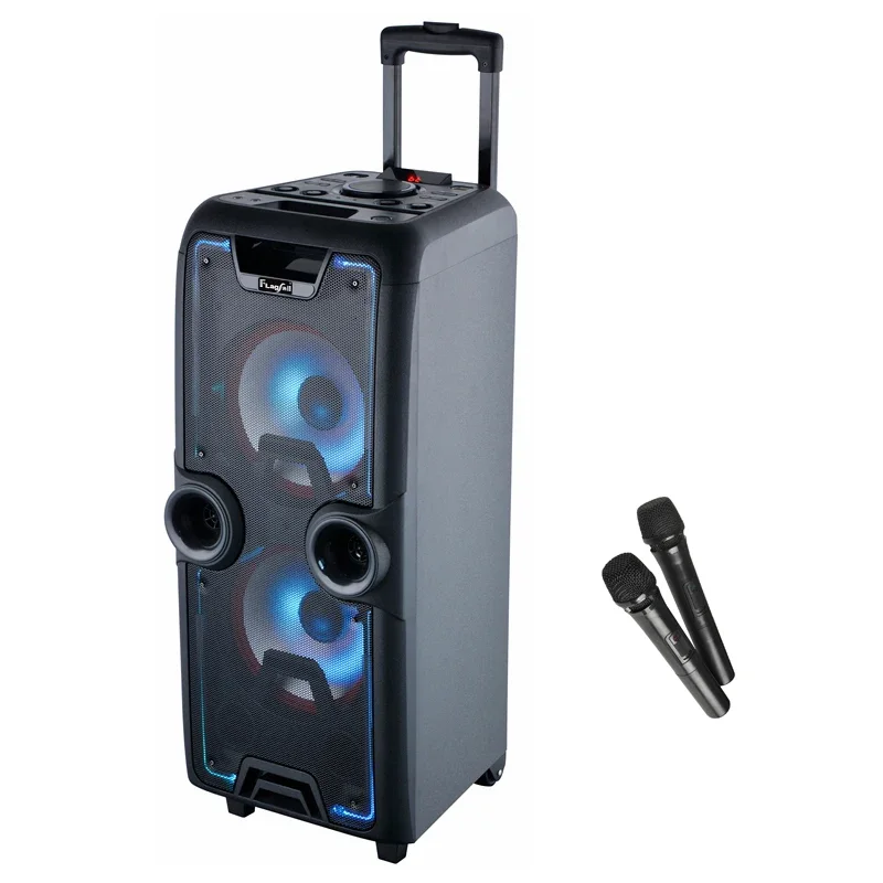 

portable factory wholesale 10" 1000W home theater system 5.1 blue tooth speaker big size karaoke with wireless microphones