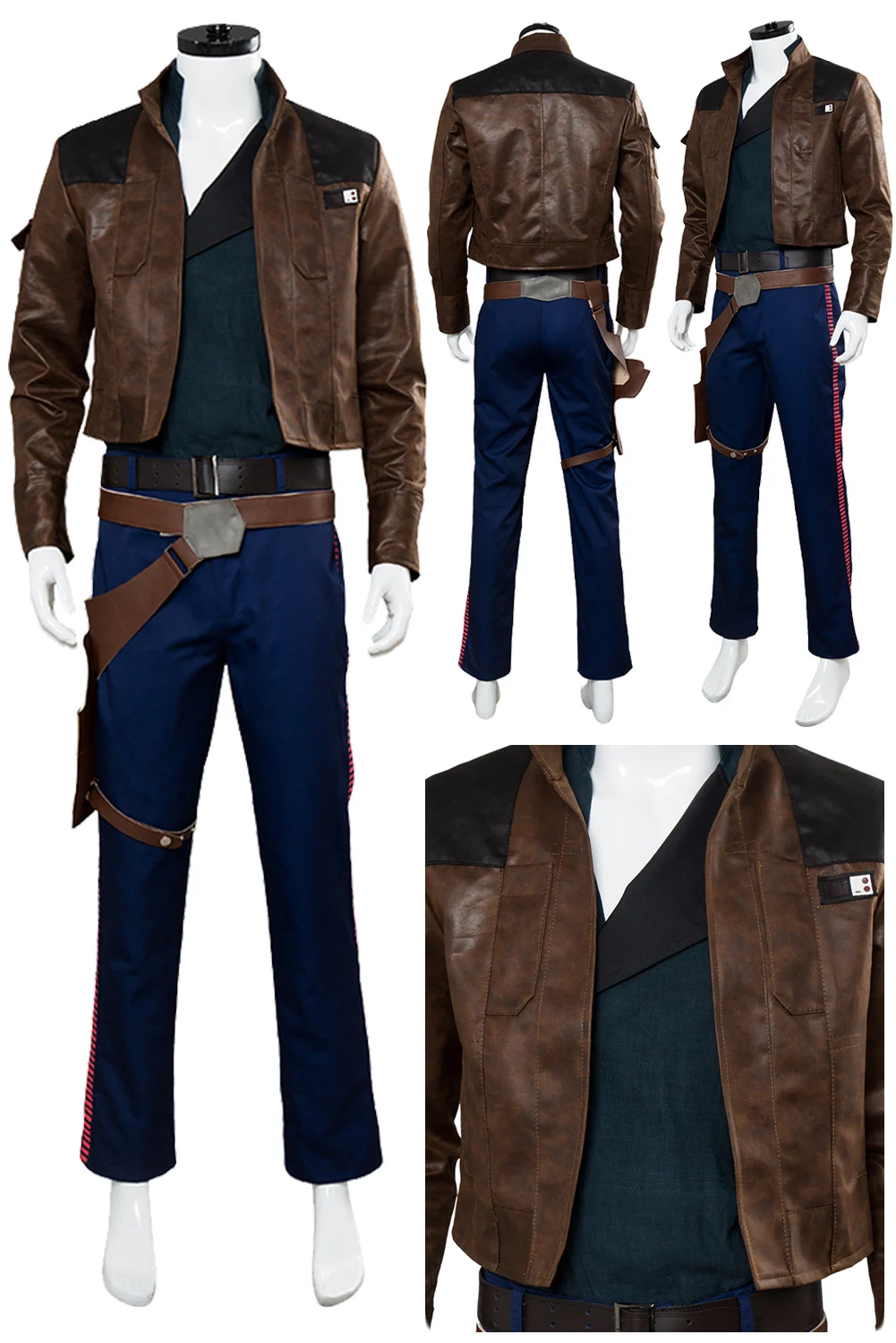 Han Cosplay Fantasy Movie Space Battle Solo Male Superhero Costume Outfits Halloween Carnival Roleplay Suit For Men Male Adult