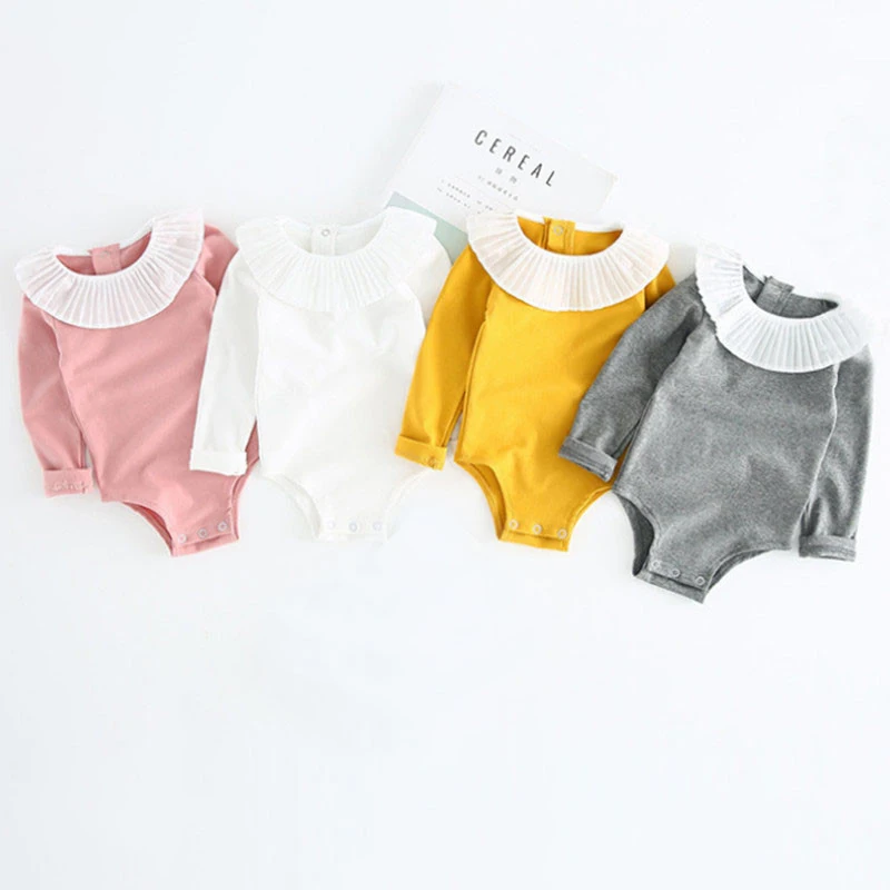 Cute Baby Girl Clothes Summer Newborn Baby Clothing For Girls Long Sleeve Kids Boys Jumpsuit Knit Baby Girls Rompers Spring