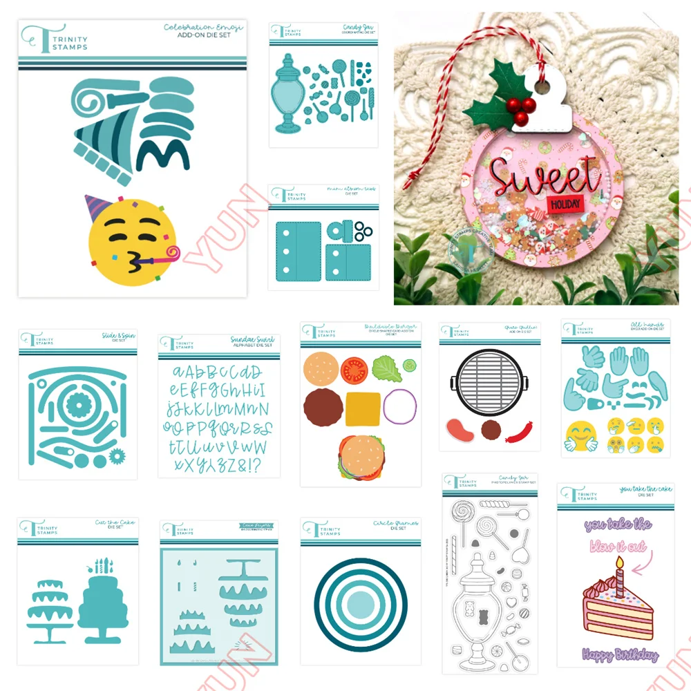 

2025 New Metal Dies Candy Jar Coordinating Cake Mini Album Tabs Slide and Spin Dies Stamps Stencils DIY Handmade Scrapbook Cards