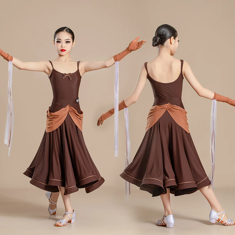 

International Waltz Dance Dress for Girls' Competition - Performance Dress Regulations for Artistic Examination and Practice