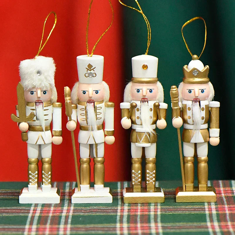 1Pcs 13cm Nutcracker Miniatures Nutcracker Puppet Ornaments Creative Desktop Decoration Cartoons Walnuts Soldiers Band Dolls