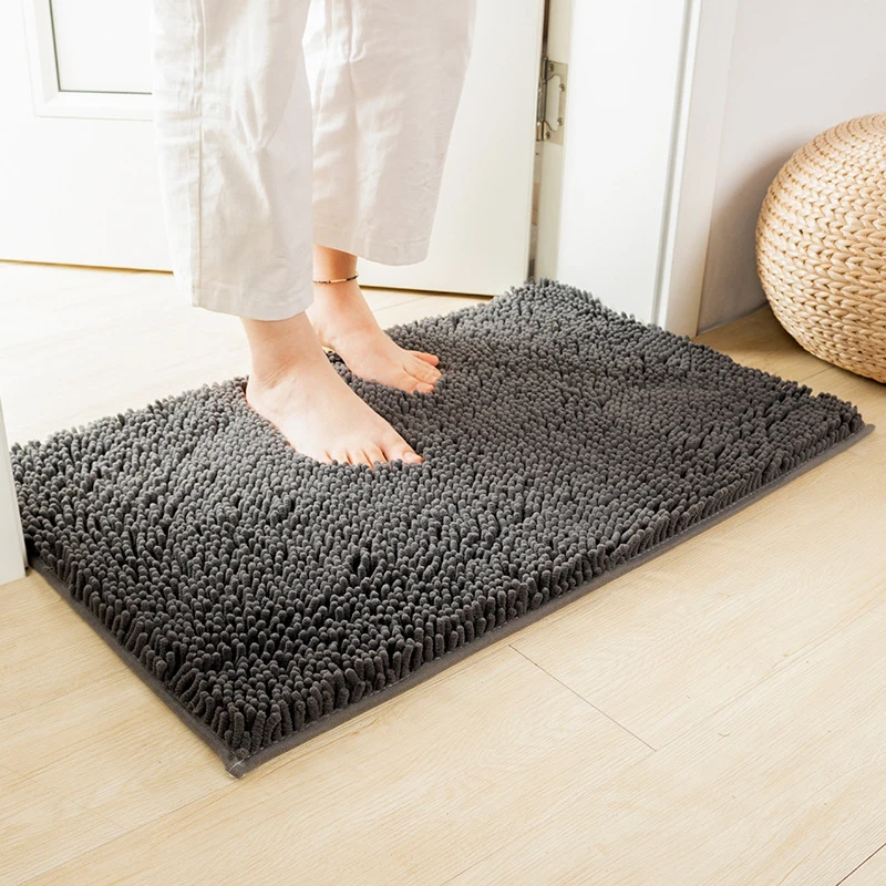 Super Absorbent Bath Mat Floor Mats Chenille Carpet for Shower Bath Anti Slip Rugs Floor Door Mat House Entrance Mats Home Decor