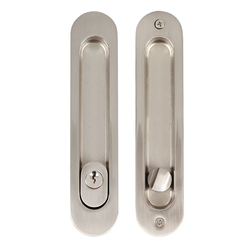 Brand New Barn Sliding Door Locks Gate Round Handle Lock Invisible Hidden Wooden Door Hook Locks with Key/No Key