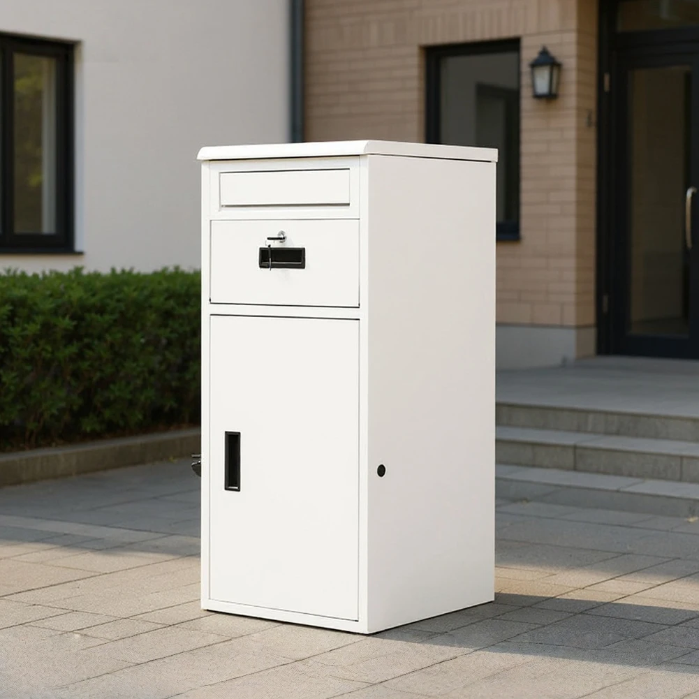 Caja de entrega de paquete con caja de almacenamiento exterior segura con cerradura, cajas antirrobo a prueba de herrumbre para el hogar, oficina y apartamento