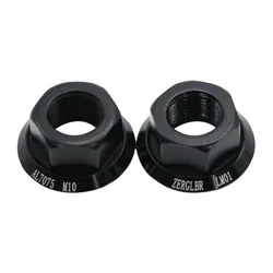 2pcs Bicycle Wheel Hub Axle Nuts 7075 Aluminum Alloy M10*P1.0 Bolt Screw Nut for Front and Rear Bike Wheel