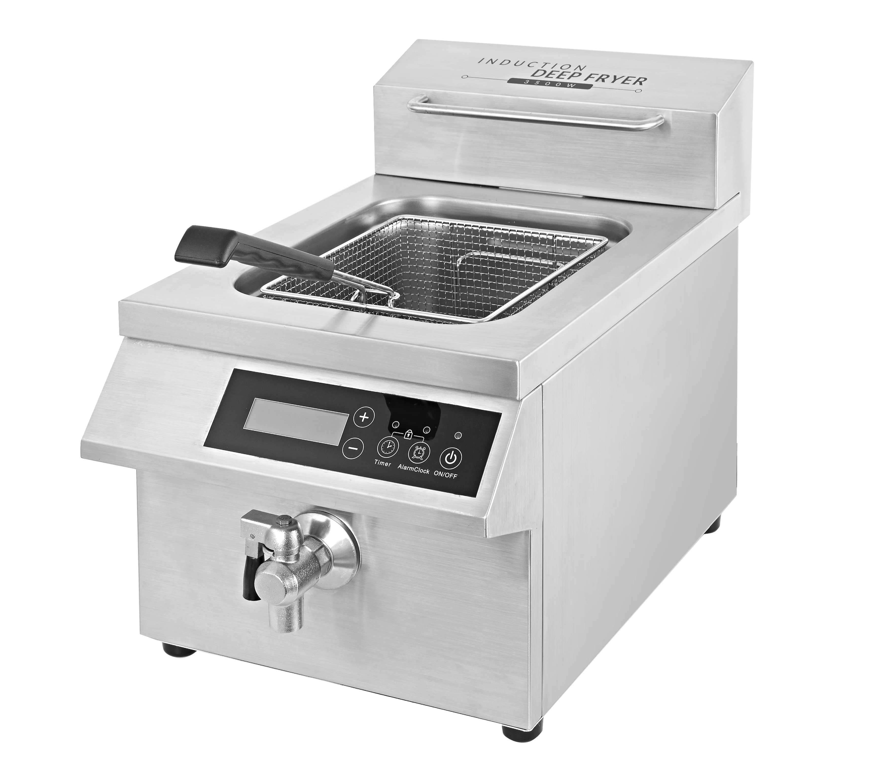 12L Large Capacity Electric Induction Deep Fryer with Oil Drain Valve for Crispier Fried Chicken and Fries