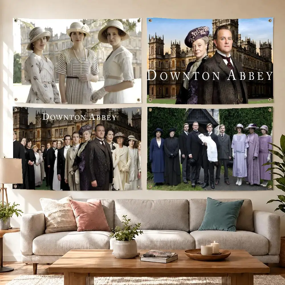 Classic Show Downton Abbey Flags Concert Print Wall Hanging Art Banner, Indoor Outdoor Bedroom Home Decor Backdrop, Perfect Gift