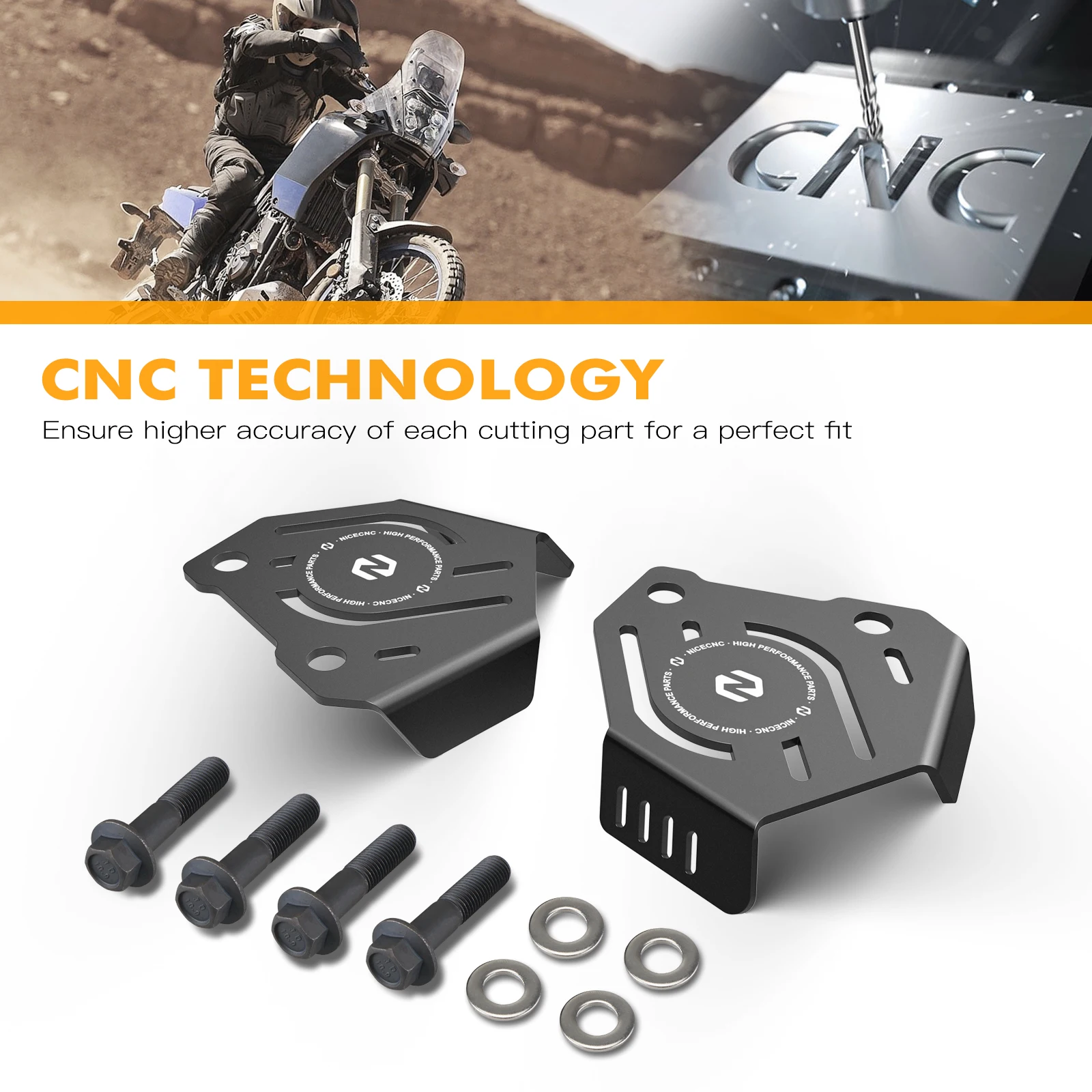 NICECNC Für Yamaha Tenere 700 /XTZ700 2019-2024 Rally Edition 2020-2024 Vorderer Bremssattelschutz Hinterer Bremssattelschutz Protektor – Detail 4