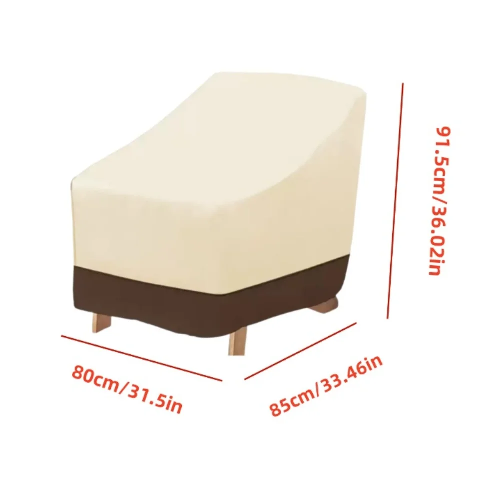 Capa para cadeira de pátio feita de tecido de poliéster 210D com suporte de PVC tamanho para caber na maioria das marcas de cadeiras Adirondack, 1 peça