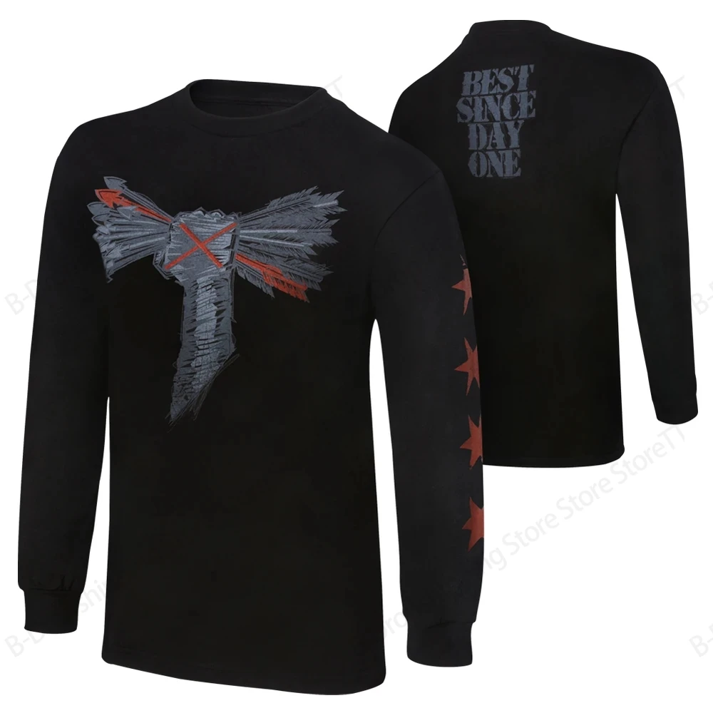 جديد الرجال تي شيرتات طويلة الأكمام جديد المصارعة عودة CM الشرير ثلاثية الأبعاد تي شيرت مطبوع الرجال النساء بلوزات على الموضة تيز الرياضة التي شيرت اللياقة البدنية