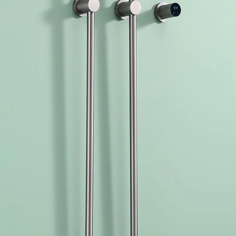 Minimal vertical pole electric towel rack Concealed bathroom wall type hidden pre-embedded drying rack, heating rod