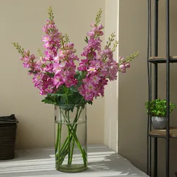 Long Branch Delphinium Artificial Flowers Beautiful Hyacinth Purple Silk Fake Flower Wedding Home Garden DIY Decor Floral Supply