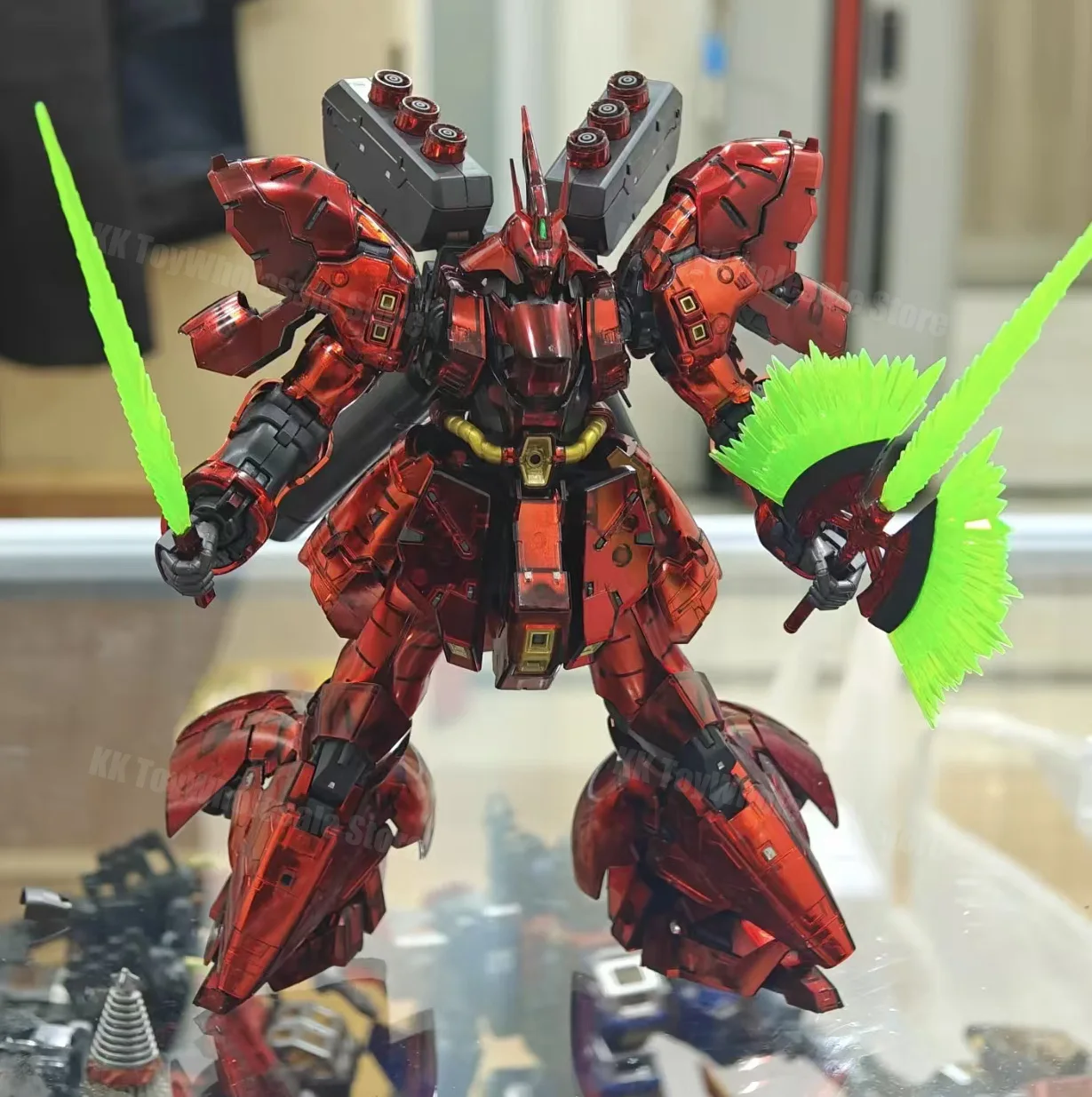 GAOGAO Model RG 1/144 MSN-04 Sazabi Metallic Clear Coating Assembly Model KitsPlastic skelet Action Figure Robot Plastic Model
