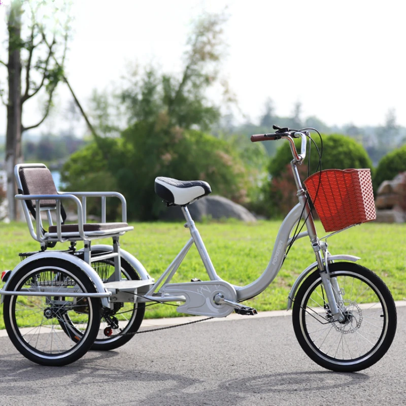 

Human tricycles elderly pedal scooter is small and light.