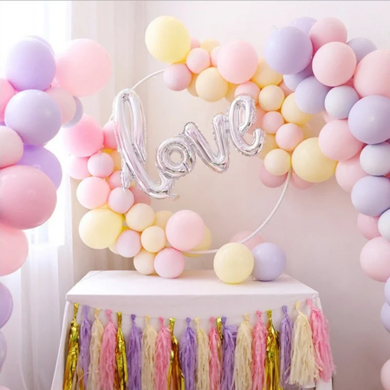 100pcs 5-12\'\' Latex Macaroon Balloon Kids Birthday Wedding Balloons Party Wedding Decoration Sweet Colorful Air Ball Arch Baloon