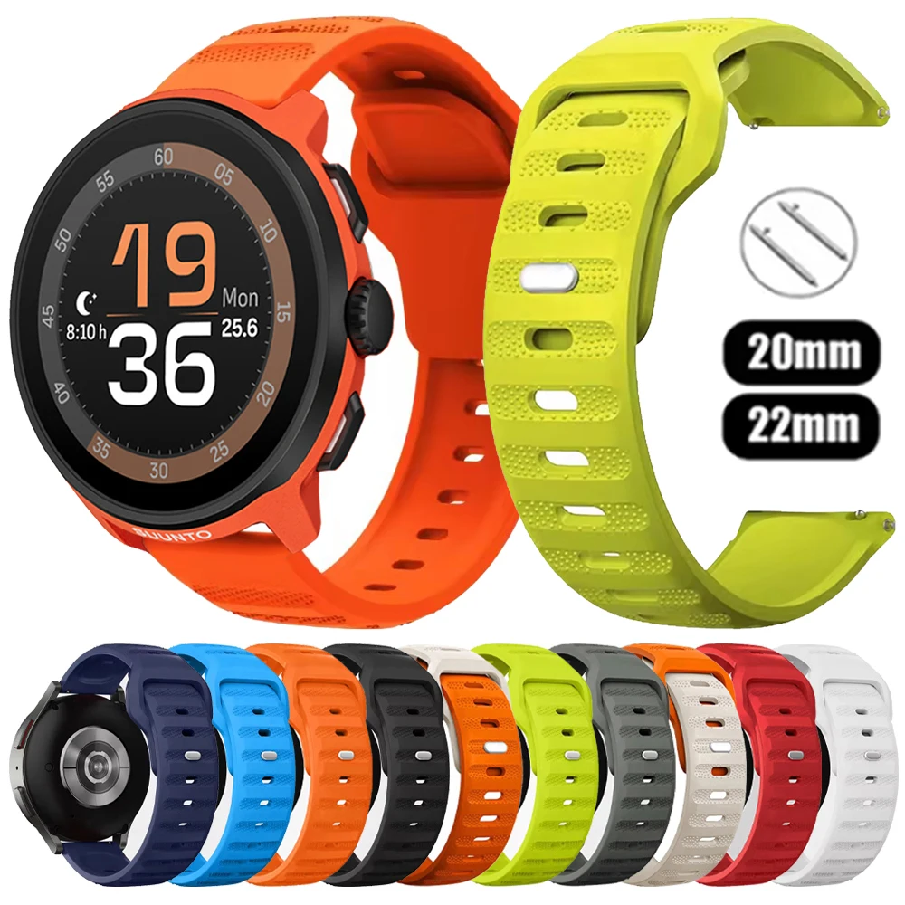 20 22mm Bands For SUUNTO RACE RUN/RACE S/OCEAN/VERTICAL/5 9 PEAK PRO Silicone Watch Strap For COROS PACE 3 2 APEX 2 Pro Bracelet