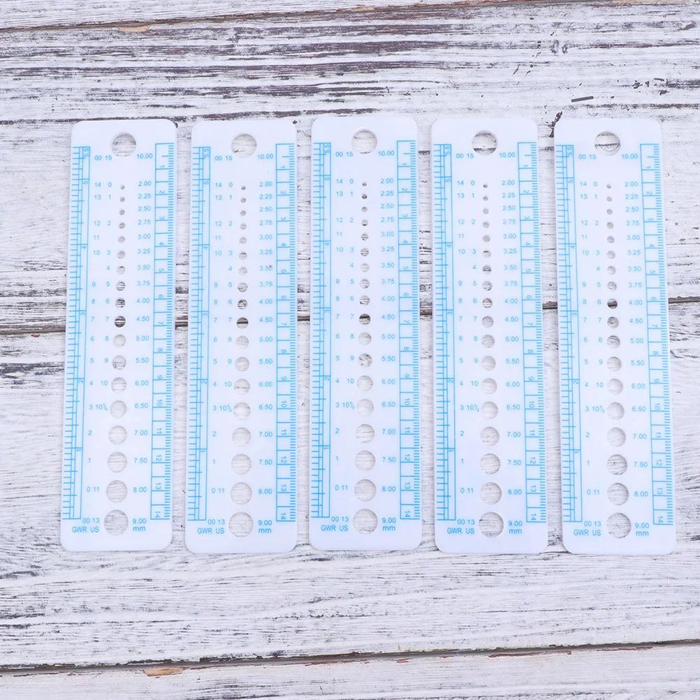 15 Pcs Knitting Ruler Professional Needle Gauge Wear Resistant Portable Small Tools Plastic Measuring Accessories Household