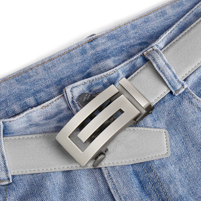 2025 新高品質ファッションベルトメンズ自動バックル 3.5 センチメートル幅革カジュアルベルト Croskin Ceinture オム