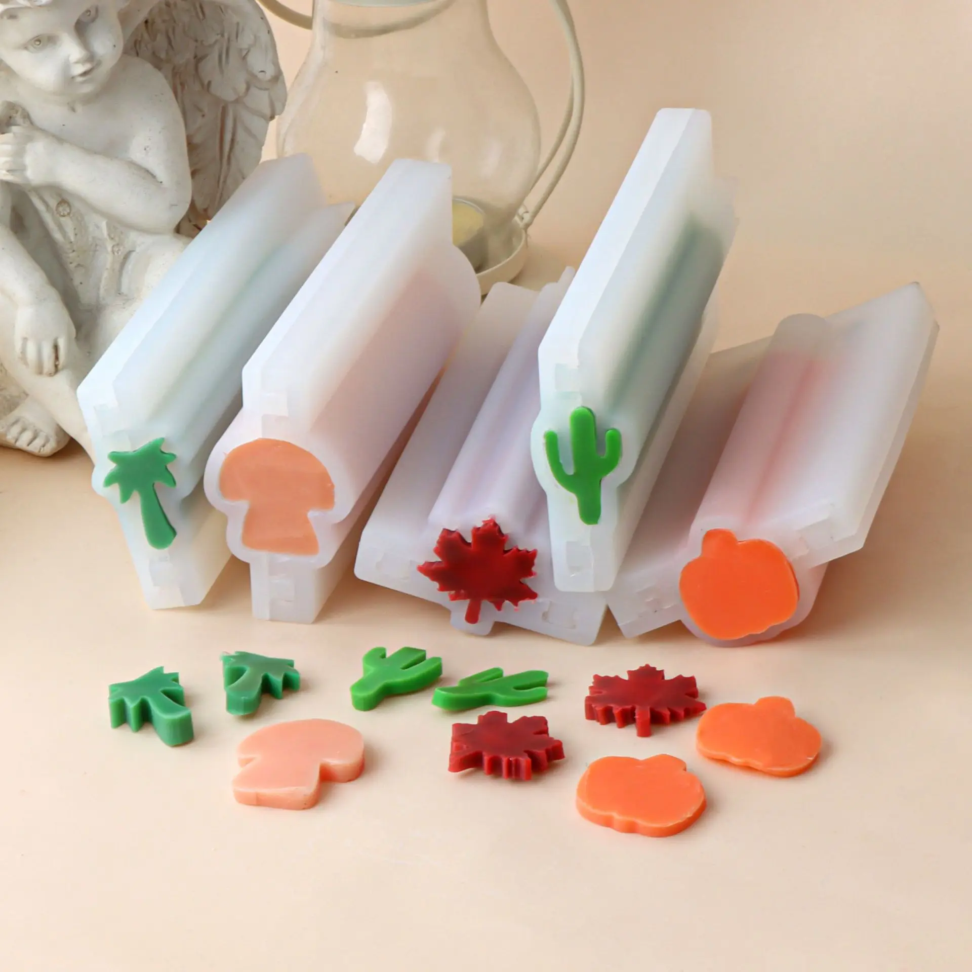 

New Cactus Coconut Tree Silicone Molds Sandwich Mousse Tube 3d Mushroom Pumpkin Soap Mold Handmade Soap Making Supplies