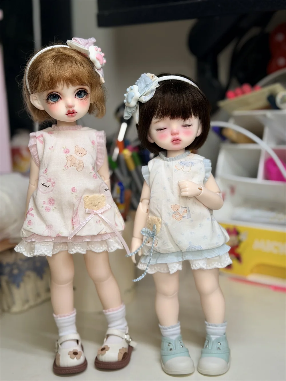 （customization 30day）BJD doll clothes suitable for 1/4 1/6 size white pants clothing set doll accessories (3 points)