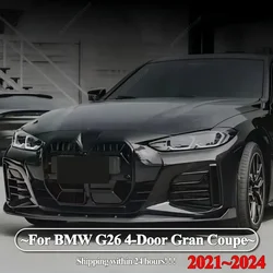 Front Bumper Grilles Gloss Black Hood Grill With ACC For BMW 4 Series G26 4-Door Gran Coupe 2021-2024 Bodykits Tuning CS Style