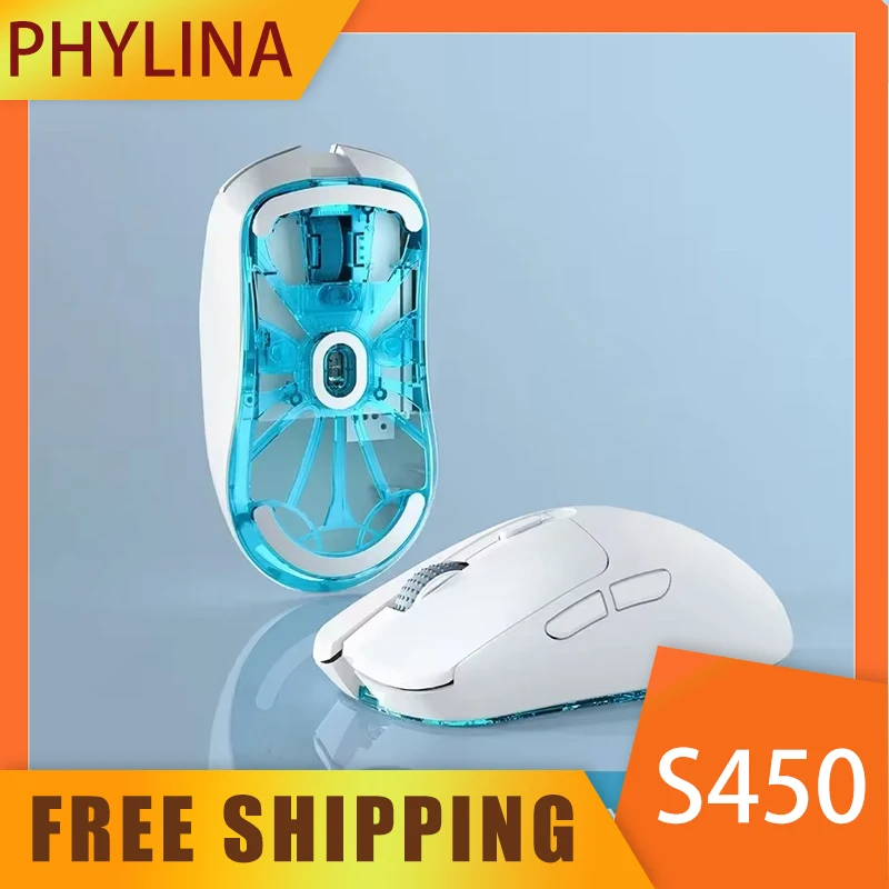 

Phylina S450 Mouse Ultra Lightweight Paw3395 Wireless Gaming Mouse Programmable 26000dpi 2.4g Usb-C Wired Rechargeable Mice