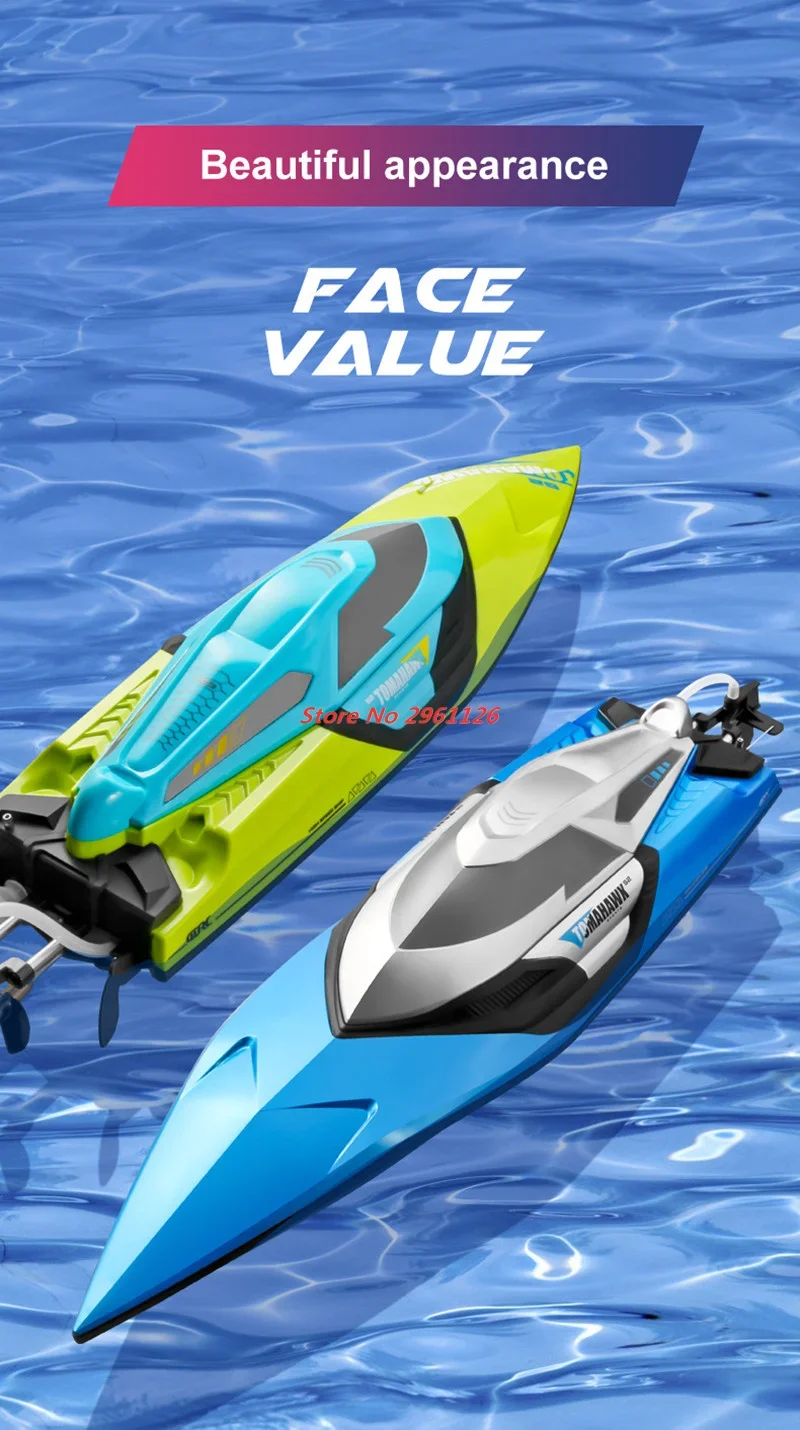 70km/h 50CM Large RC Racing Boat Oversized 200M Remote Control Speedboat Capsize Reset Dual Motor Waterproof Racing Boats Water