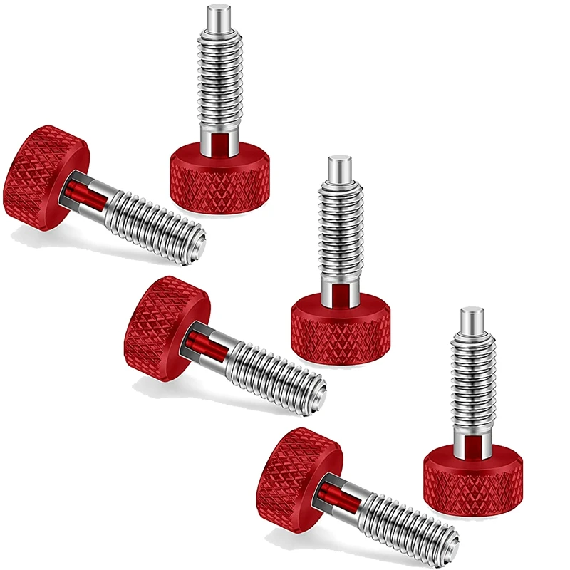 

Red Hand Retractable Spring Plunger With Knurled Handle M6 Type Quick Release Pins For Rolling Toolbox