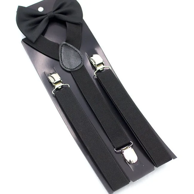 10 Pcs/Lot Solid Color 2.5 X100cm 3 Clips Mens Adjustable Suspenders Trousers Belt Bowtie Elasitic Braces Back Straps