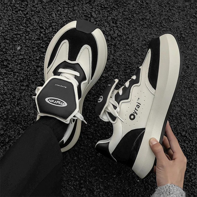 

Retro Mixed Color Unisex Shoes Fashion All Match Increasing Chunky Heel Platform Casual Trainers Designer High Quality Sneakers