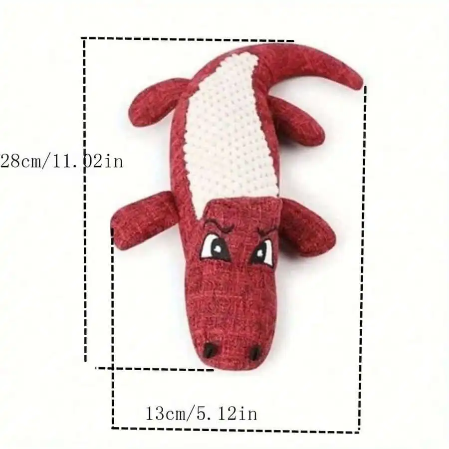 

Red Plush Crocodile Chew Toy With Sound For Adult Pets