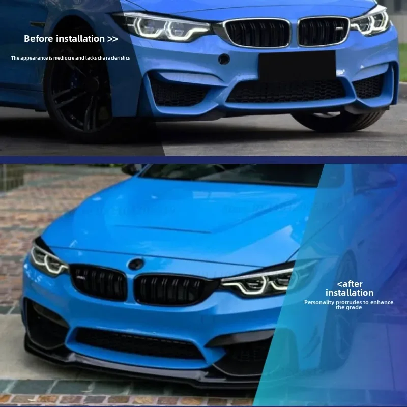 Para BMW Serie 3 Serie 4 M3 M4 F80 F82 F83 (2015-2020) Divisor de labio de parachoques delantero